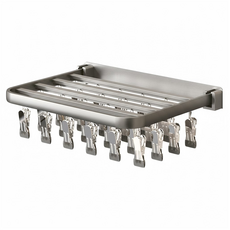 壁掛太空鋁折疊晾襪架 34 x 26 x 4cm 24夾, 槍灰色, 1個