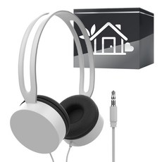 탑피아 간편한 유선 헤드폰, 흰색
