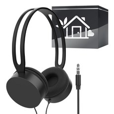 탑피아 간편한 유선 헤드폰, 블랙