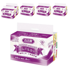 百吉牌 抽取式廚房紙巾 80抽(雙層), 6包, 6袋