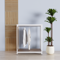 슈랙 행거 2단 1행거 1000 x 400 x 1200 mm, 화이트