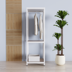 슈랙 행거 3단 1행거 600 x 400 x 1800 mm, 화이트