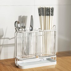 쏭킴 方形瀝水餐具筒, 白色, 1個