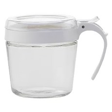 生活大師 圓型玻璃調味盒 - 透明玻璃材質 附帶湯匙 易於清洗 廚房調味好幫手, 1個