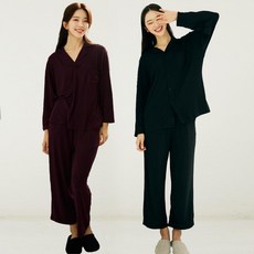 테라우드 커플용 피치기모 커들 + 스누그 카라 파자마 상하의 세트