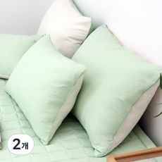 스코홈 달달 호텔식 누빔 베개커버 솜포함, 달달민트, 2개
