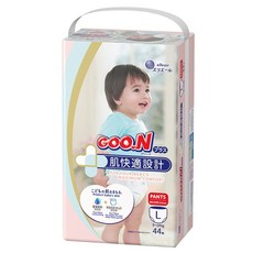 GOO.N 大王 日本製 肌快適系列 嬰兒紙尿褲 9~14kg, L, 44片
