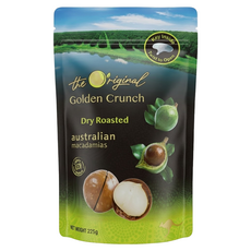 The Original Golden Crunch Macadamias Australia 頂級夏威夷果 帶殼原味, 1個, 225g