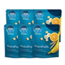거버 뉴트리퍼프 10개월부터 50g, 바나나 + 오렌지 혼합맛, 6개