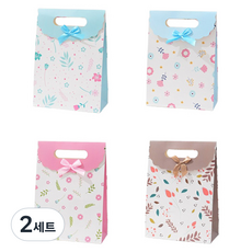 마켓감성 플랩 리본 선물가방12P 대형, 리프, 2세트