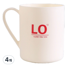 몬드스팟 LOVE 하트 신혼부부 집들이 선물 욕실 양치컵 YY57303, 화이트, 4개