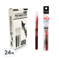 모닝글로리 700 프로마하펜 리필심 0.38mm, 적, 24개