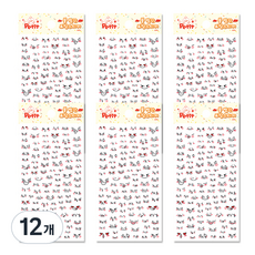 Petit 臉紅表情貼紙 第2彈 DA5339, 混合顏色, 12個