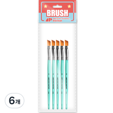 Awesome Painting 多用途設計筆刷 斜角刷 平刷 組合筆刷 ANGULAR 5入, 3號, 6個