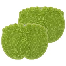 엣지프로 실리콘 풋 브러쉬 발세척 매트 풋클리너 그린, 1개입, 2개