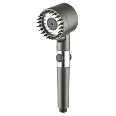 小麥購物 增壓按摩蓮蓬頭, G380, 3個, 黑色 + 銀色