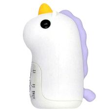 智能獨角獸鬧鐘三色小夜燈, 1200mAh大容量, 半夜餵奶/停電應急/旅行露營, 紫色