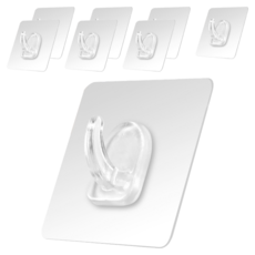 免釘無痕掛鉤 8入組 ABS+PS塑料 無痕 輕松收納, 透明, 8個