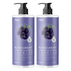 GREEN 綠的 水感沐浴露 黑醋栗, 1L, 2瓶