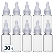 리빙메이커 소분 휴대용 뾰족캡 오일 공병 50ml, 30개, 투명