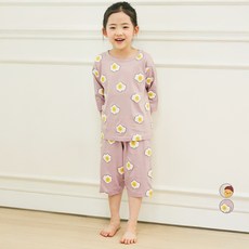 LollyTree 兒童用 30支單面 7分袖 Tory 印花家居服上下套裝