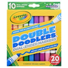 Crayola 繪兒樂 可水洗雙頭粗桿彩色筆 3歲以上, 20色, 1盒