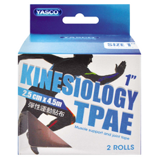 YASCO 昭惠 彈性運動貼布 NO.918 2.5cm x 4.5m 肌肉和關節護理貼布, 2個裝, 1盒