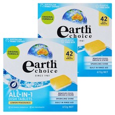 Earth Choice植萃多效合一洗碗機洗碗錠, 42顆, 檸檬香味, 去除頑固食物殘渣, 672g, 2盒