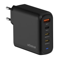 urbanus GaN 140W Type-A Type-C 4埠 PD PPS 多功能超高速充電器, 黑色, 1個