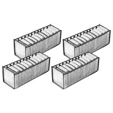 透明網格抽屜分隔收納盒 11格 可裝內褲 12 x 12 x 32cm 50g, 4個