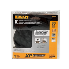 dewalt 得偉 圓型可清洗砂紙5片裝 80粒度 dwam4301 適用於金屬、木材、DIY, 5", 1包
