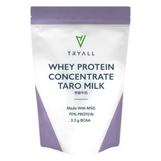 TRYALL 濃縮調味乳清蛋白粉 芋頭牛奶, 含BCAAs, 支鏈胺基酸黃金比例2：1：1, 500g, 1包