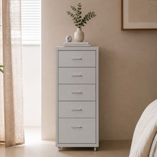 코멧 홈 모노스틸 무브 철제 서랍장, 그레이, 5단