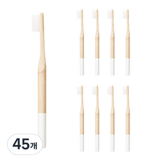 Trade Me溫和竹子牙刷 彩色毛 白色, 45個, 1件