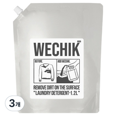 위칙 파워 효소 액체 세탁세제 리필, 1.2L, 3개