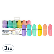 輝柏 迷你螢光筆6色組, 粉彩, 3套
