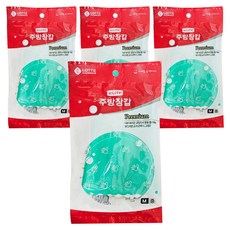 e.Life 廚房手套, 4個, 中(M), 綠色