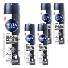 NIVEA 妮維雅 男士止汗爽身噴霧 無印乾爽, 150ml, 5瓶