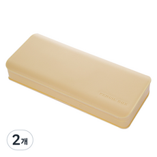 特別商店 素色半透明粉彩方形塑膠鉛筆盒, 黃色, 2個