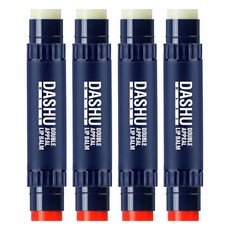 DASHU 男士雙頭保濕潤色護唇膏, 草莓香+無香, 4支