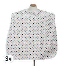 Clean Uniform 成人防水頸掛式圍兜, 素雅圓點, 3個
