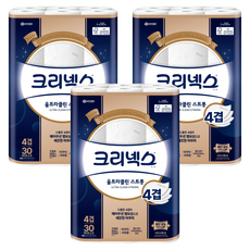 크리넥스 울트라클린 천연펄프 4겹 롤화장지, 25m, 30개입, 3개
