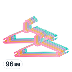 베베훅 아동 샤이니 심플 옷걸이 4종 x 4p 세트, 핑크, 라임, 퍼플, 오렌지, 96개