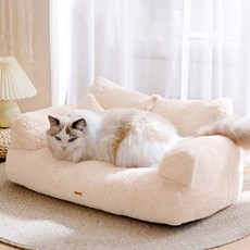 DING DONG PET 寵物刷毛沙發床坐墊, 象牙白