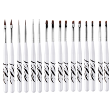 美甲刷8件組 KN-B3005, 2套, 白色斑馬紋