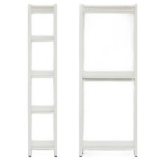 퍼니코 포니 40T 철제 드레스룸 시스템행거 옷장 800 2단 행거 + 400 4단 선반 세트 방문설치, 크림 화이트