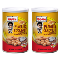 Koh-Kae 大哥 椰漿味花生豆, 奶油味塗層, 110g, 2罐