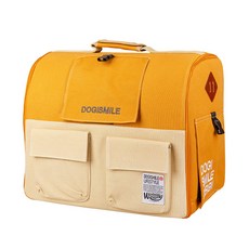 Dogismile 時尚後背包 PLUS 透氣網布 舒適好背, 沙漠蠍 黃色 + 米色, 43 x 26 x 36.5cm, 1個