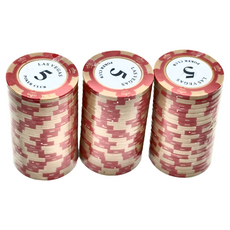 遊戲籌碼套裝，60個，黏土複合材料, 面額5元, 1包