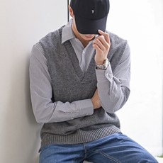 PLAYS 男款V領針織背心